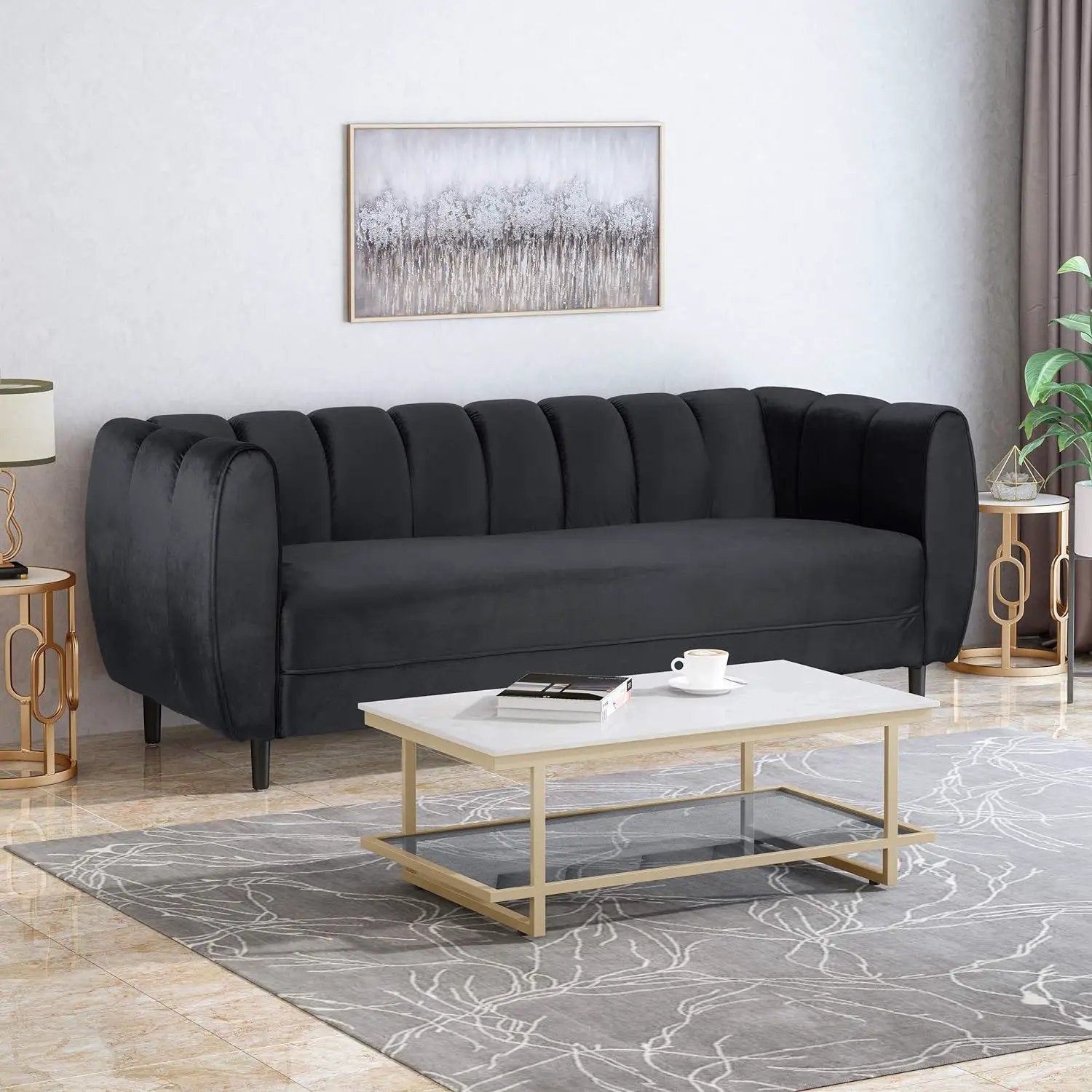 Miranda - Modern Glam 3 Seater Sofa by HouseOfZazla