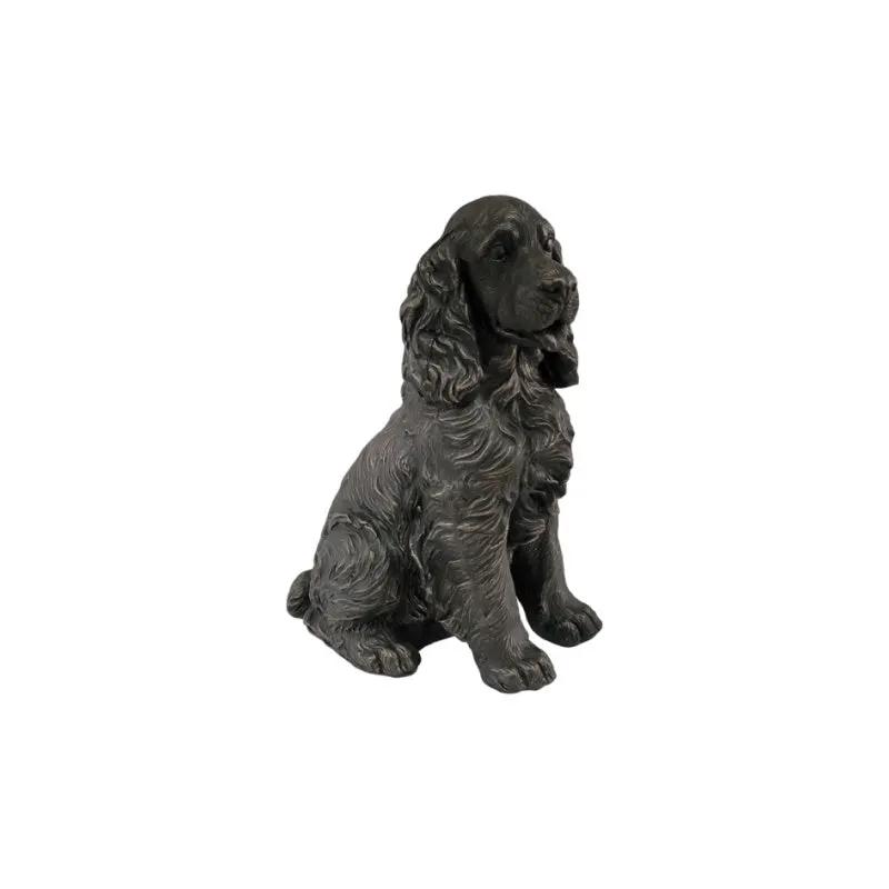 20" Bronze Finish Realistic Sitting Cocker Spaniel Dog Statue by HouseOfZazla
