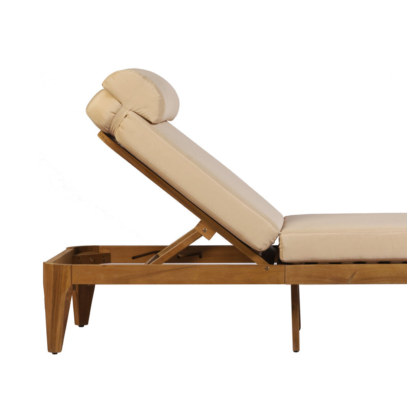 TOPMAX Acacia Wood Chaise Lounge by HouseOfZazla