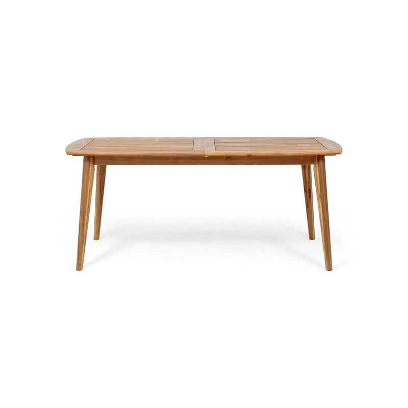 Placidity Outdoor Expandable Dining Table with Slatted Tabletop and Tapered Legs by HouseOfZazla