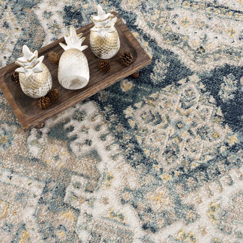 Brend Blue Medallion Area Rug - Clearance by Boutique Rugs