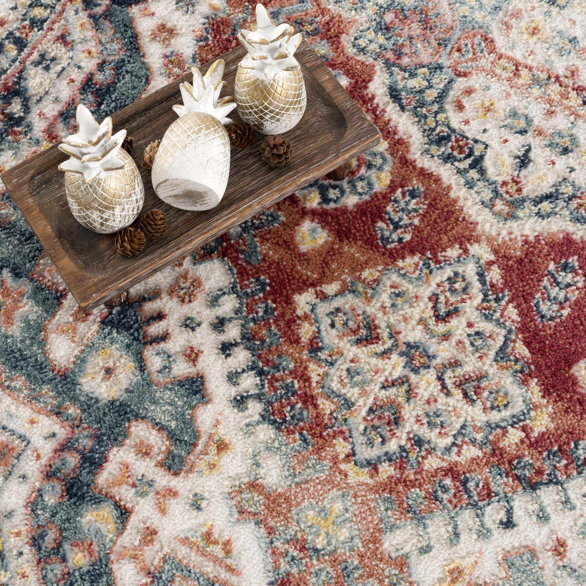 Brend Rust Medallion Area Rug by Hauteloom