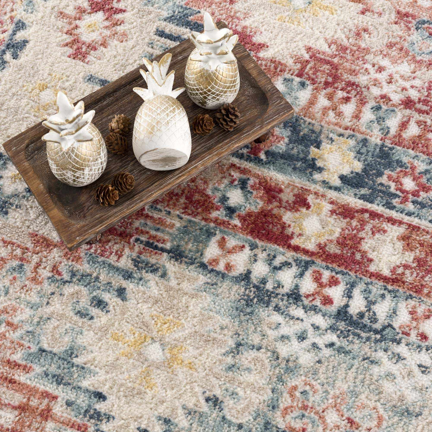 Bindi Blue & Rose Area Rug - Clearance by Boutique Rugs