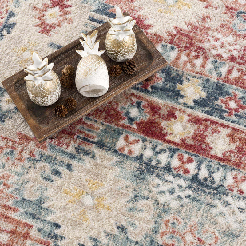 Bindi Blue & Rose Area Rug by Hauteloom