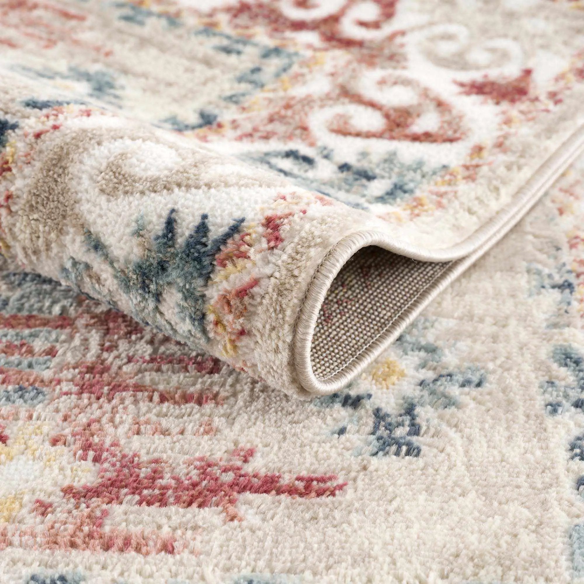 Bindi Blue & Rose Area Rug - Clearance by Boutique Rugs