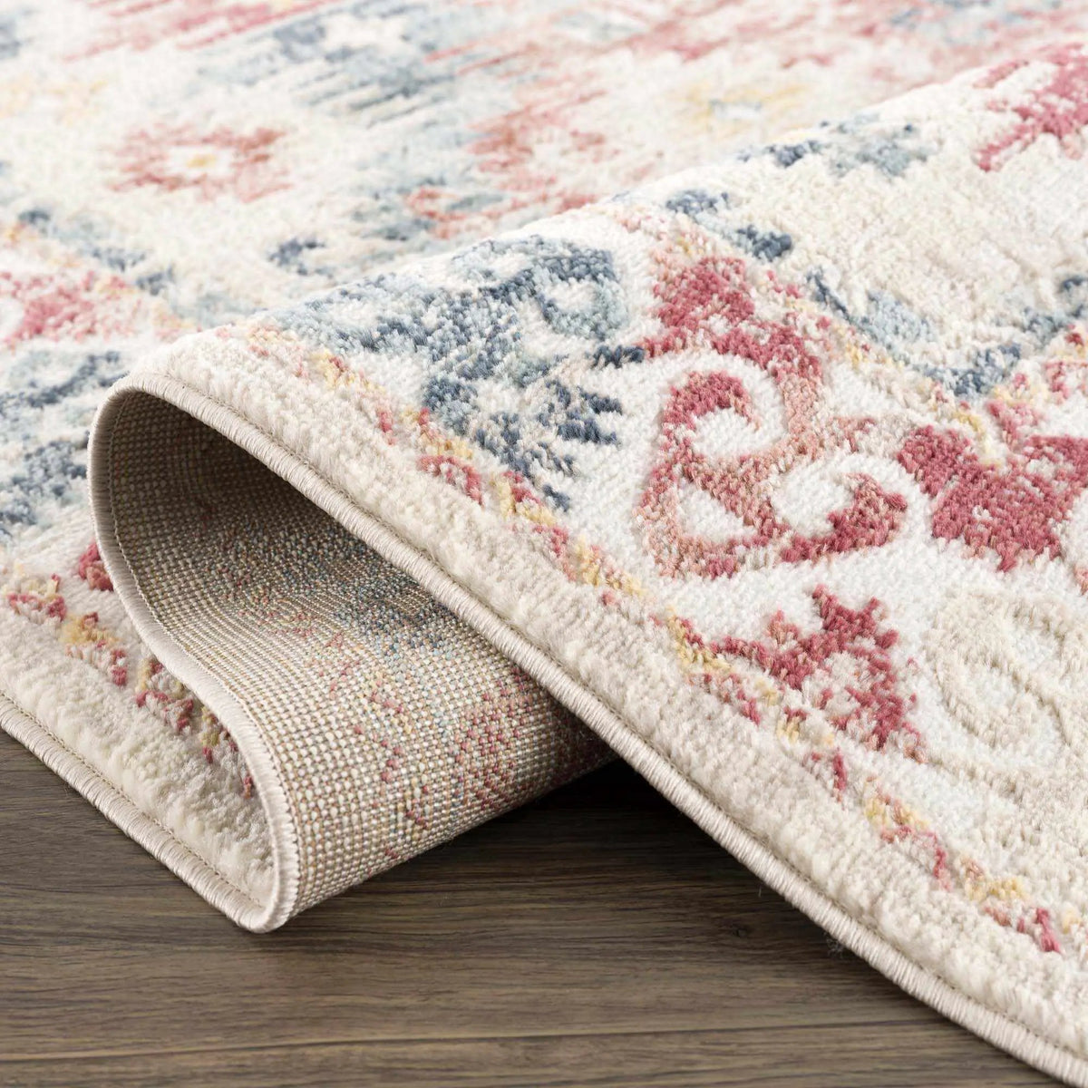 Bindi Blue & Rose Area Rug by Hauteloom