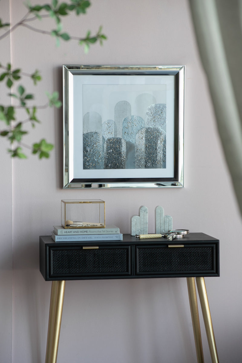 S/2 23.6x23.6' Kaiden Crystal Mirror Framed Wall Art by HouseOfZazla