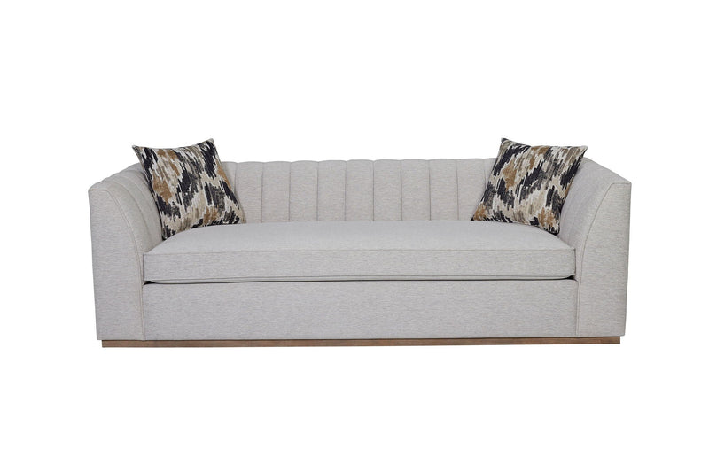 Off White Channel Sofa with Dacron Foam Cushions