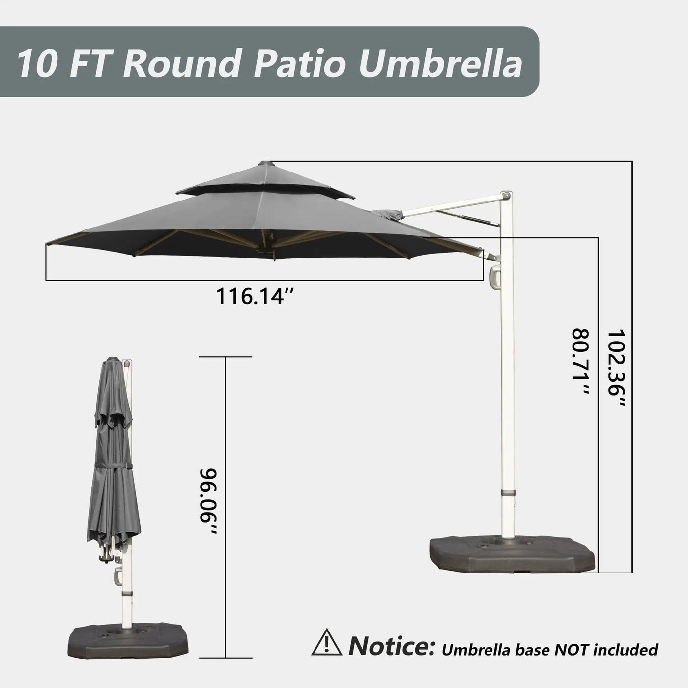 Round Cantilever Umbrella with Center Pole by HouseOfZazla