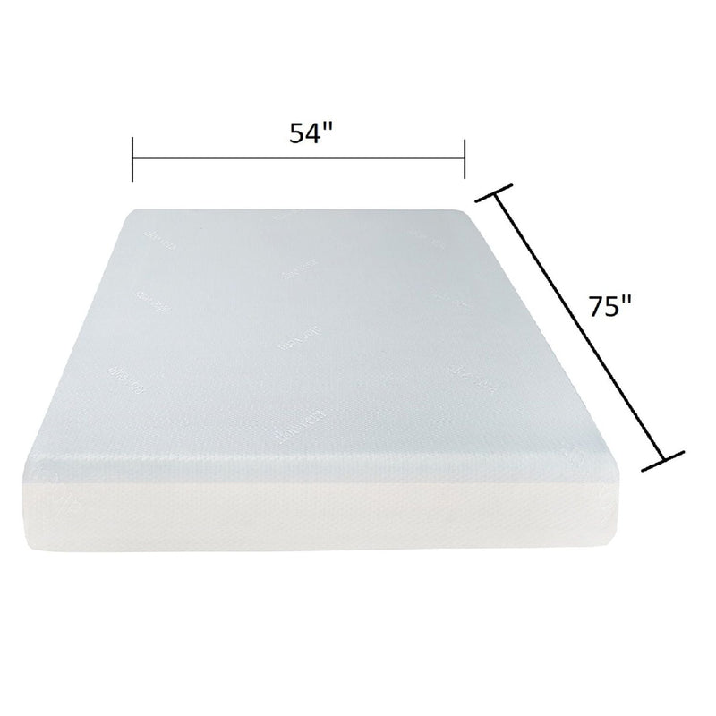 6" Firm Gel Memory Foam Mattress With Cooling Technology - White - Full by HouseOfZazla