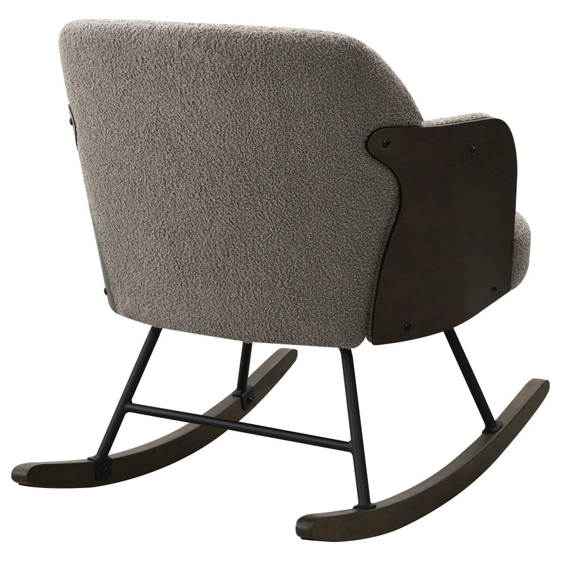 Paige Boucle Upholstered Mid Back Rocking Chair Taupe by Unique Piece Furniture