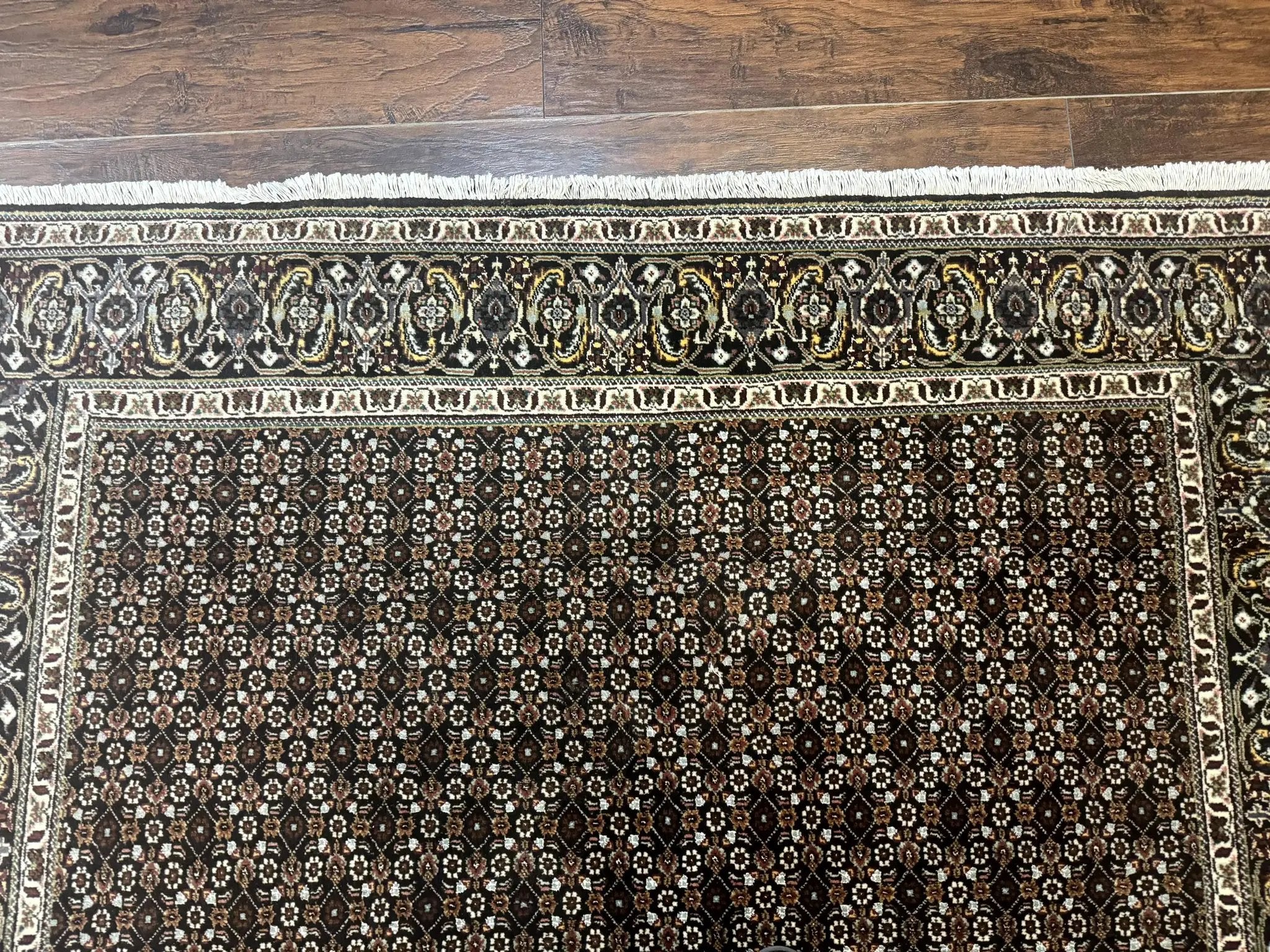 Persian Tabriz Rug 5x7, Black, Allover Pattern by Jewel Rugs