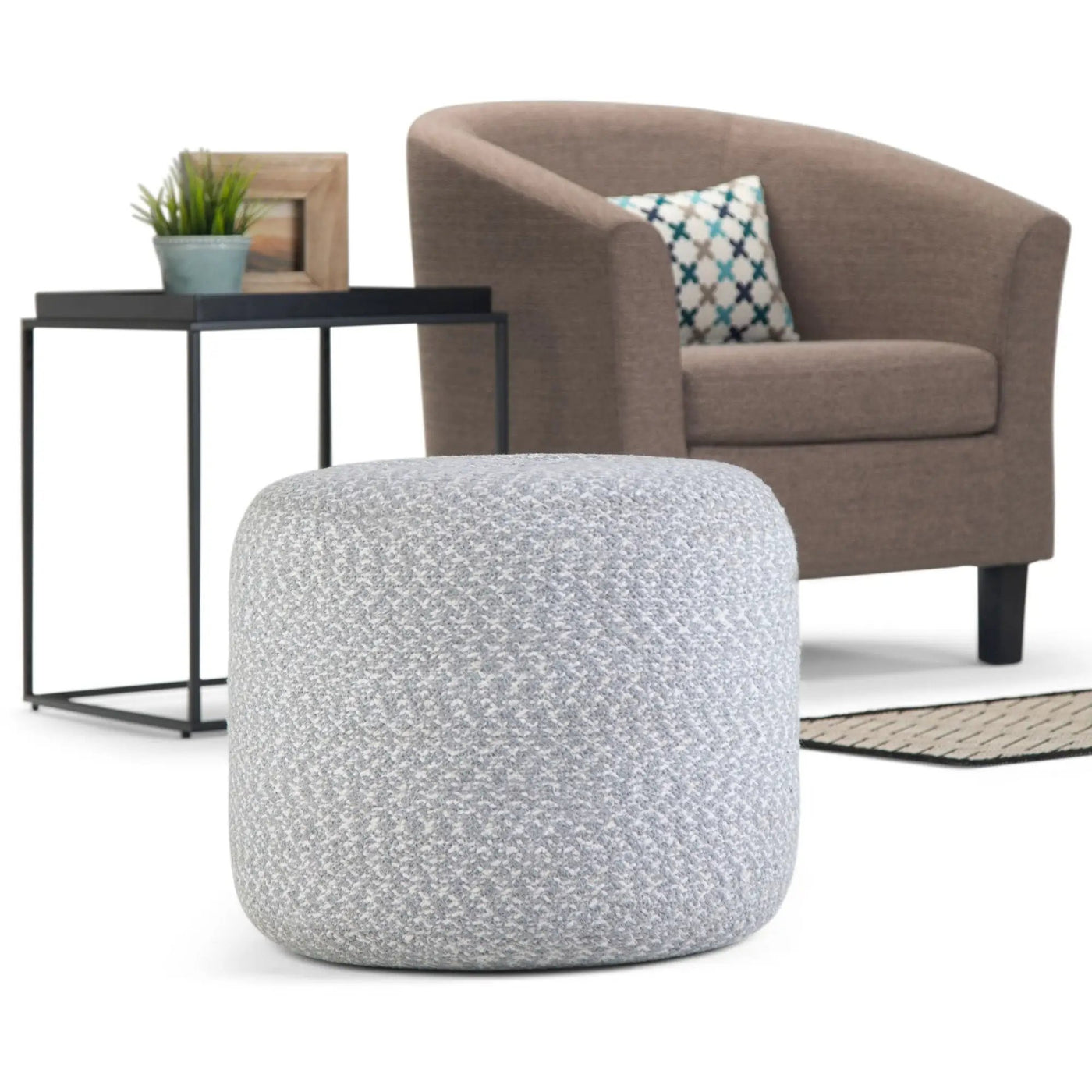 Bayley - Versatile Round Braided Pouf by HouseOfZazla
