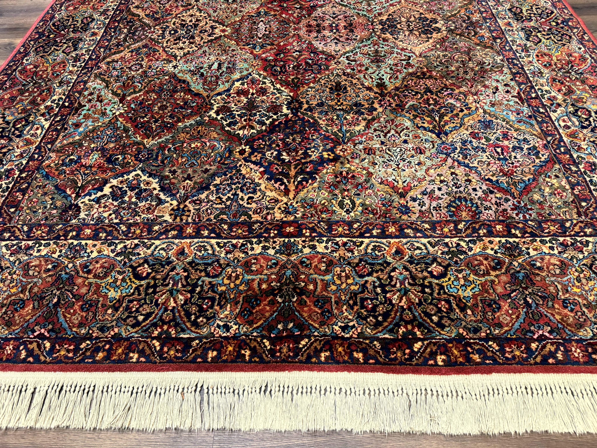 Karastan Rug 8.8 x 10.6, Multicolor Panel Kirman Rug #717, Original 700 Series, Wool by Jewel Rugs