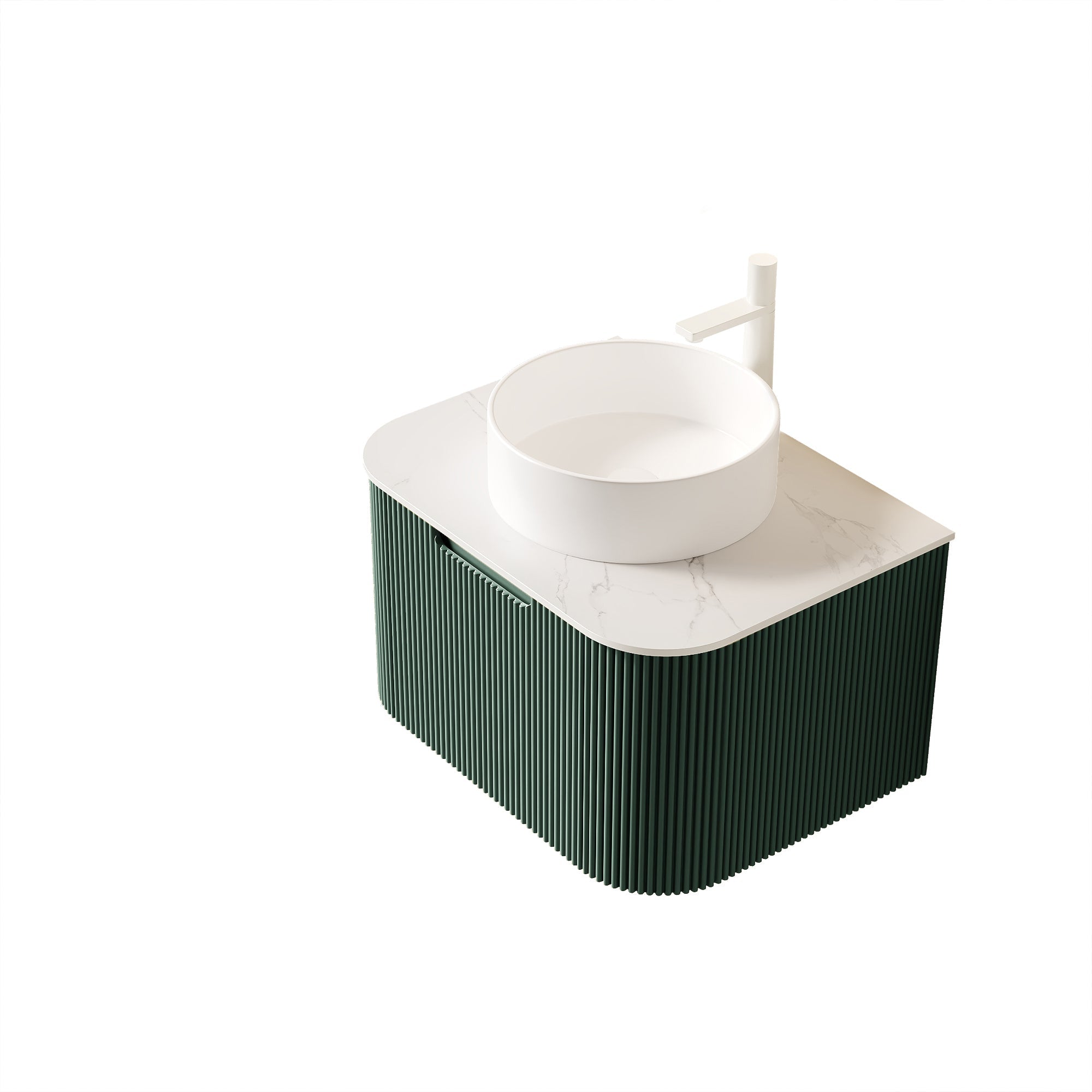 DINA 24" Bathroom Vanity & Sink, Floating Curved Edges by HouseOfZazla