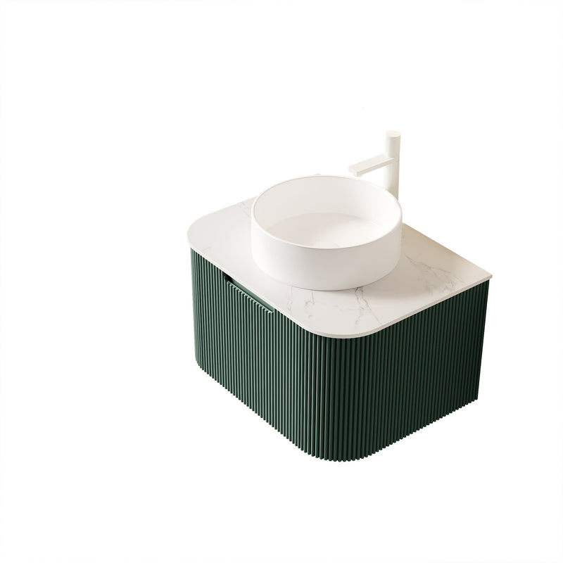 DINA 24" Bathroom Vanity & Sink, Floating Curved Edges by HouseOfZazla