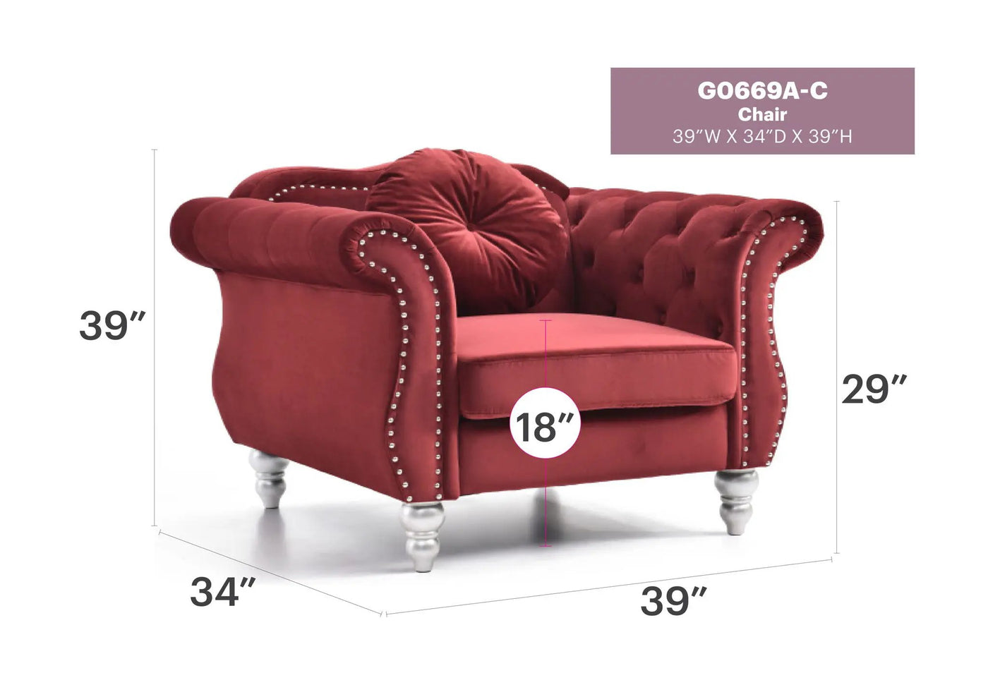 Chic Transitional Flared Arm Chair by HouseOfZazla