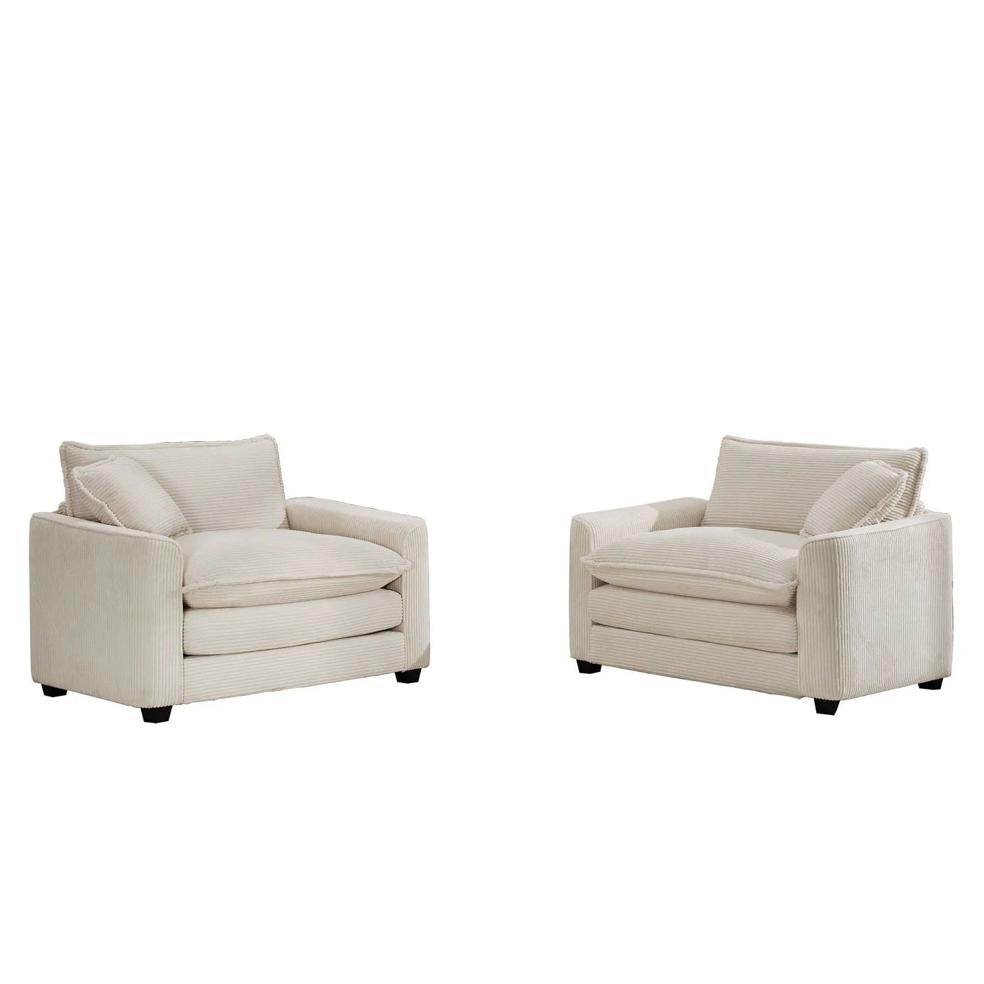 Modern Classic Fabric Single Chair Deep Seat Sofa With Pillow by HouseOfZazla