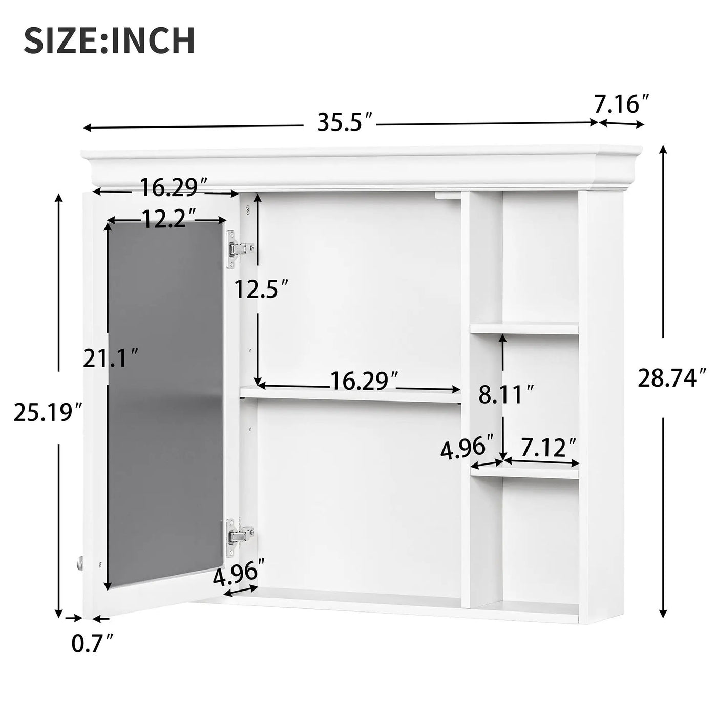 Wall Mounted Bathroom Storage Cabinet With Mirror Door by HouseOfZazla