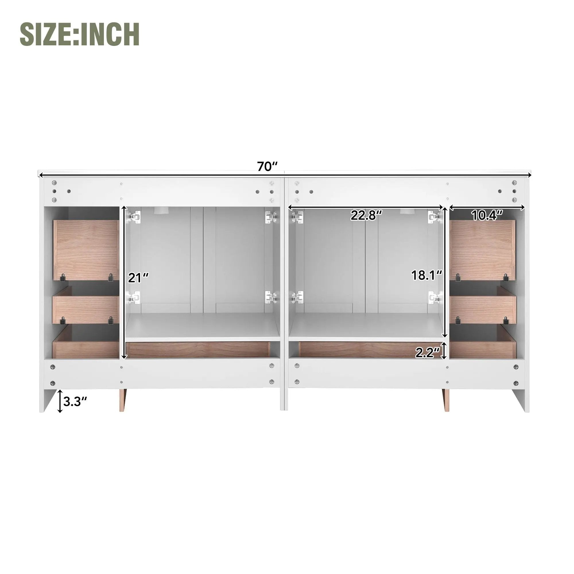 Shaker Free Standing Bathroom Vanity Cabinet & Sink, Soft Close Drawers, Soft Close Doors by HouseOfZazla