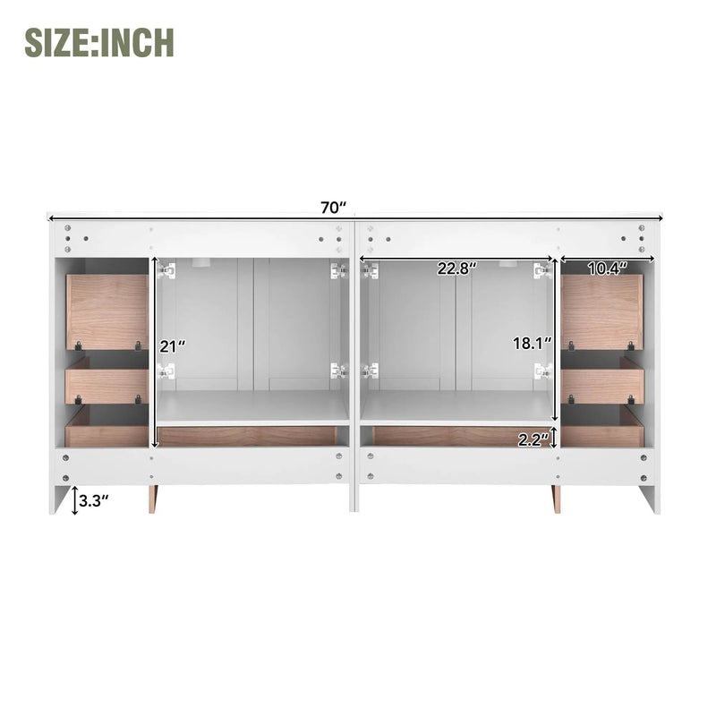 Shaker Free Standing Bathroom Vanity Cabinet & Sink, Soft Close Drawers, Soft Close Doors by HouseOfZazla