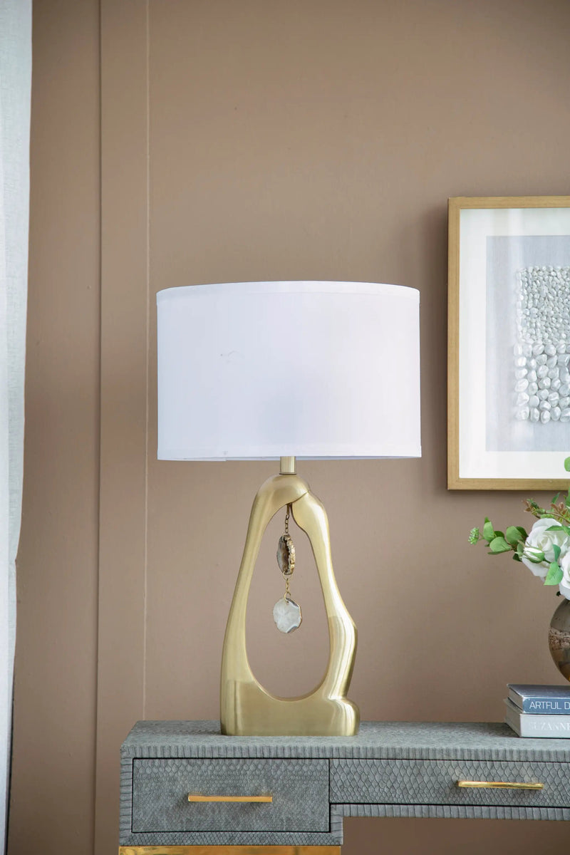 Geode-Inspired Gold Aluminum Table Lamp by HouseOfZazla