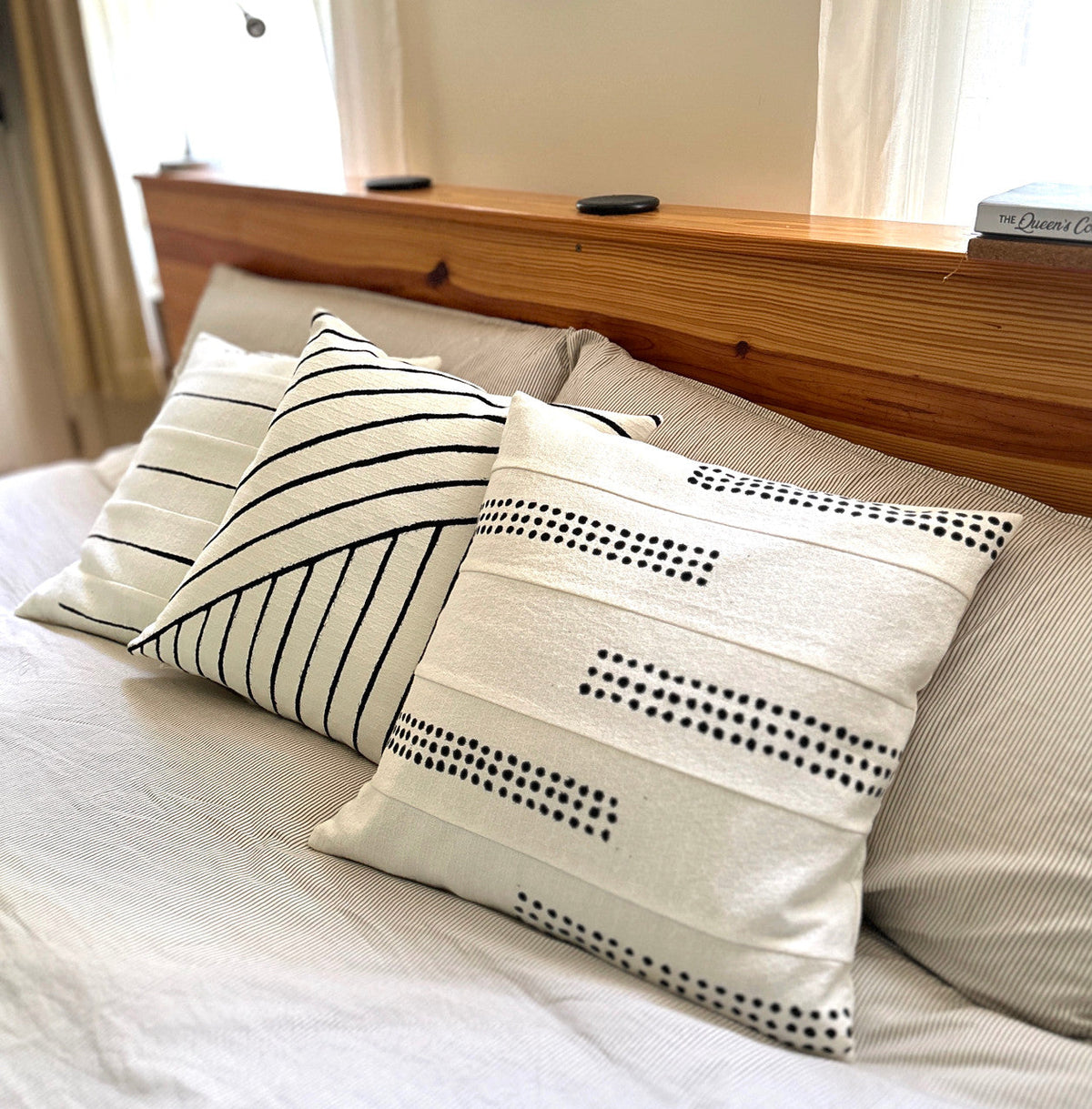 Boho Dots White Sadza Pillow, photo 3 of 4