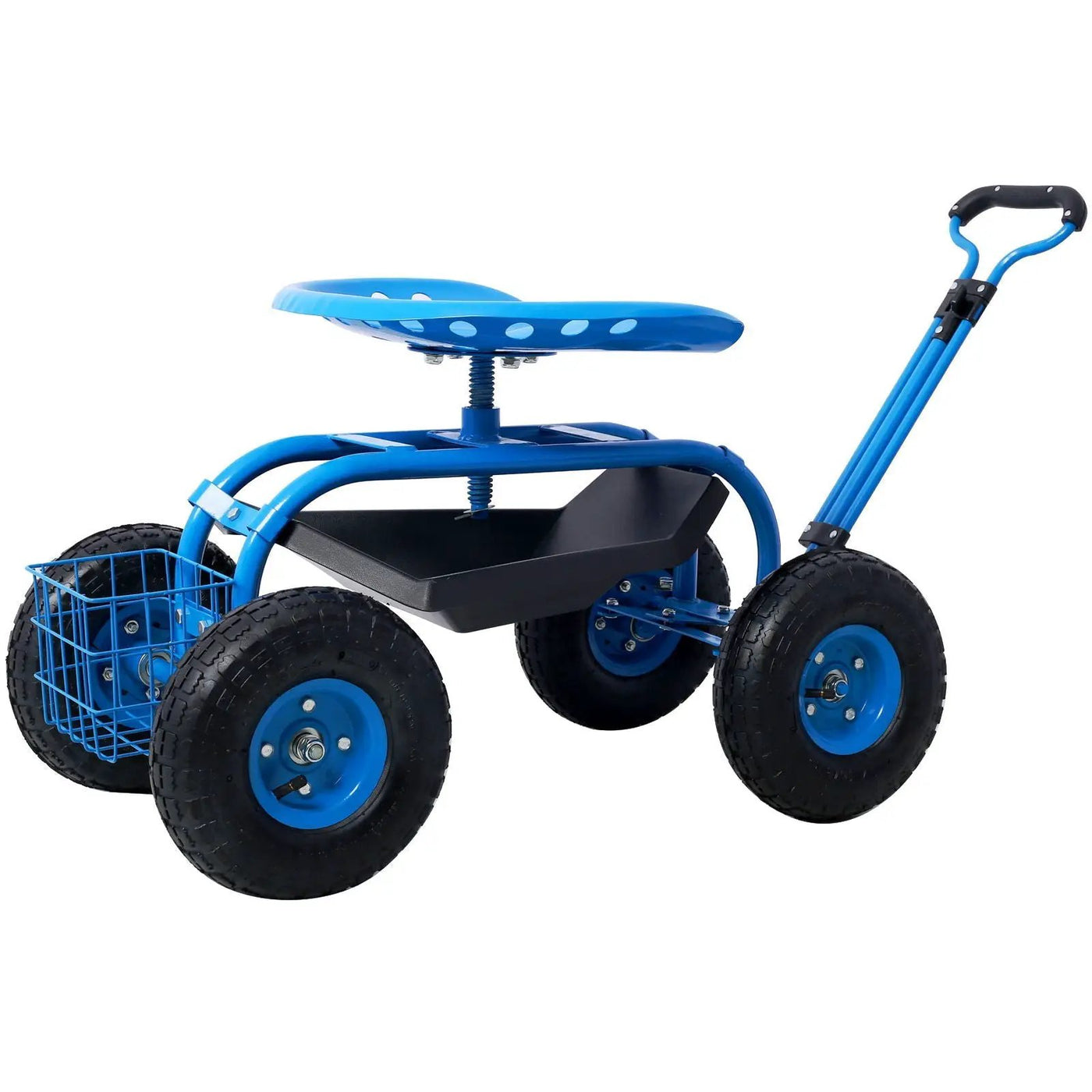 Rolling Garden Scooter Cart With 360° Swivel Seat And Tool Tray by HouseOfZazla