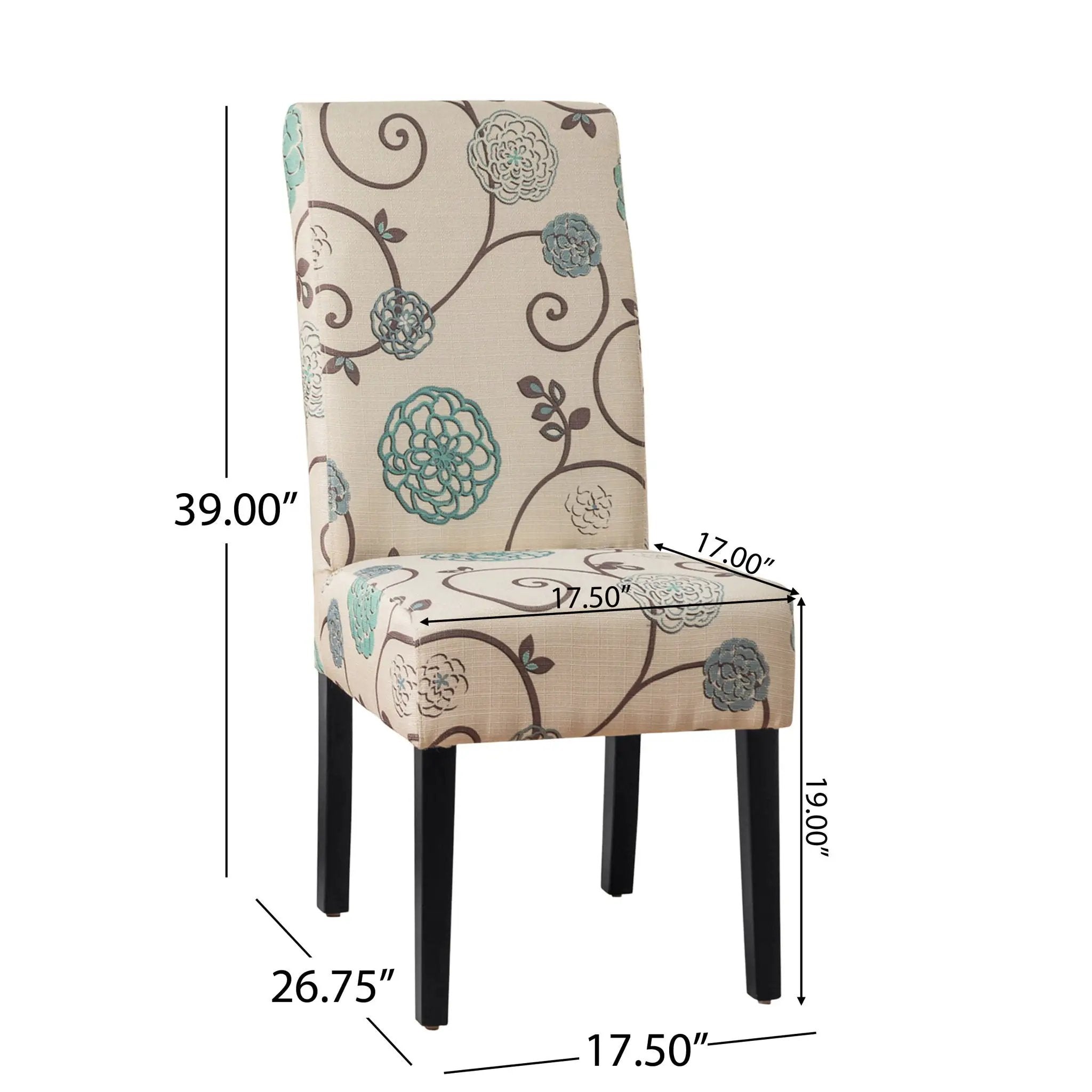 Contemporary Dining Chair Set With Rubberwood Legs - White / Blue by HouseOfZazla
