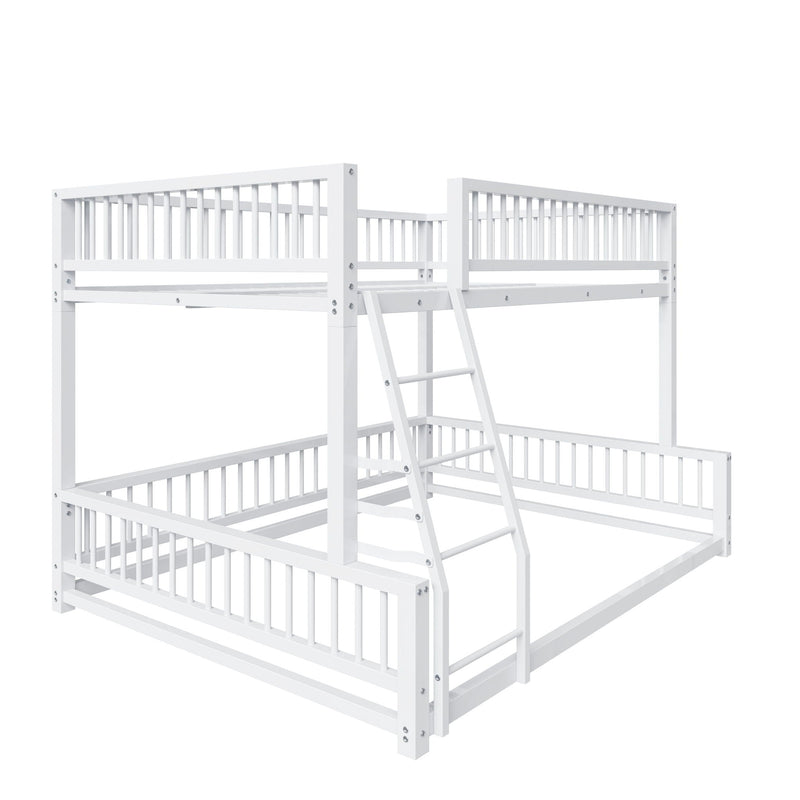 Bunk Bed Frame With Ladder And Safety Guardrails by HouseOfZazla