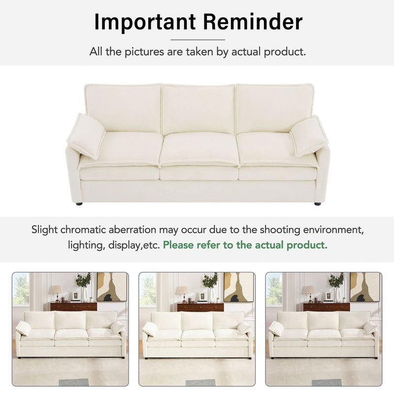 Modern 3 Seater Sofa With Side Storage Pockets For Living Room by HouseOfZazla