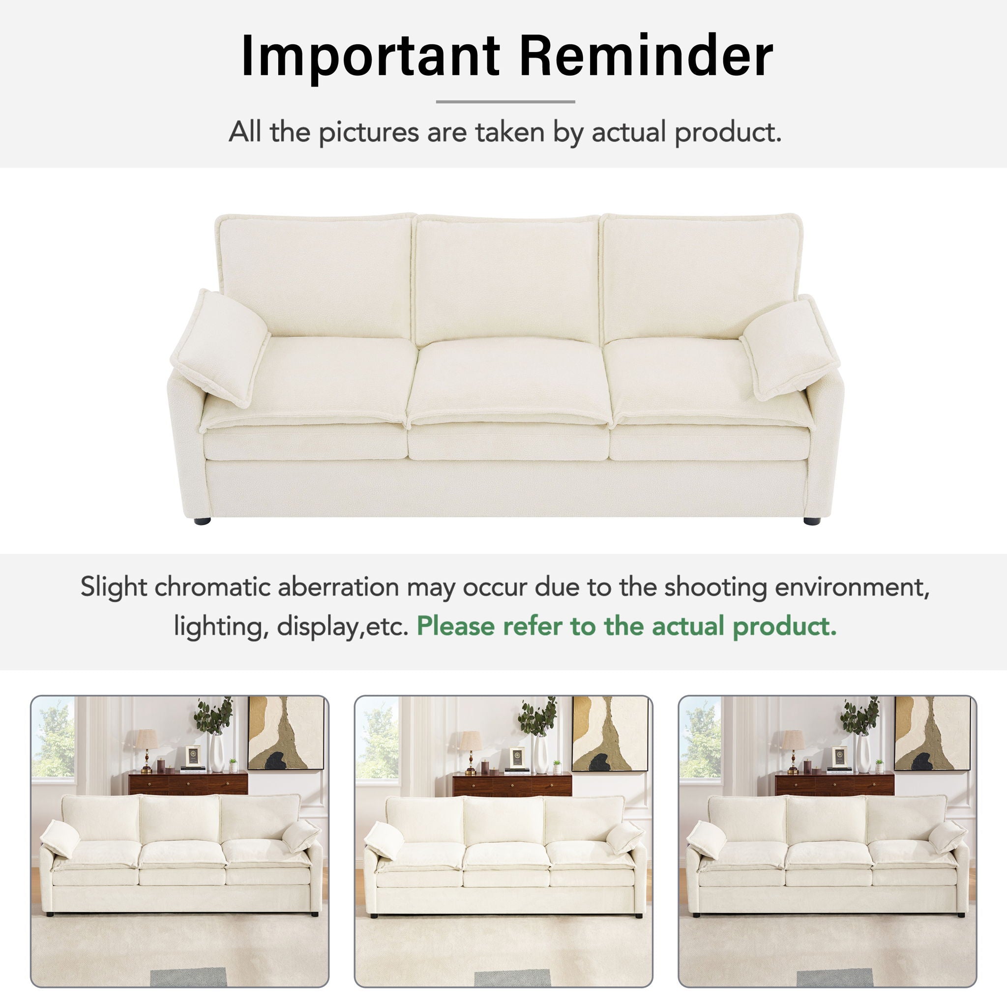 Modern Sofa Set With Double Layer Cushion And Side Storage Pockets by HouseOfZazla