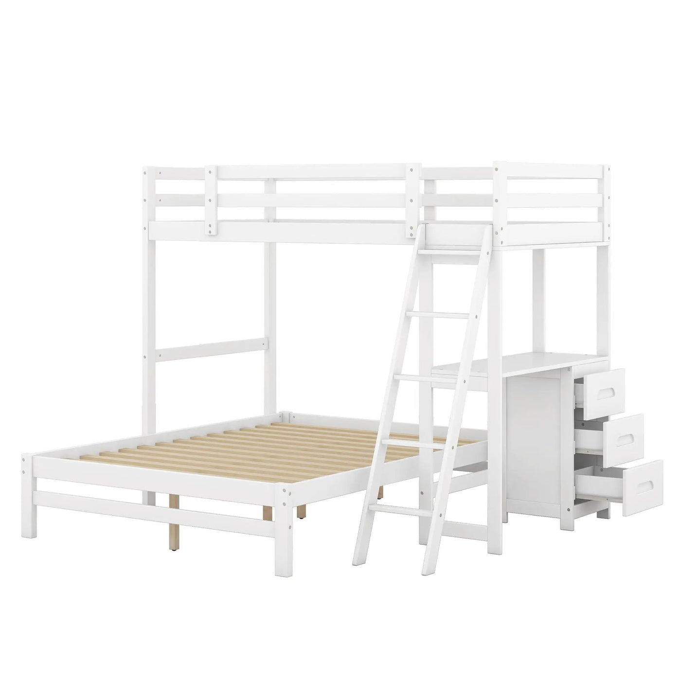 Bunk Bed With Built In Desk And 3 Drawers by HouseOfZazla