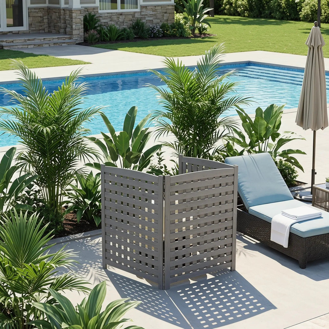3 Panel Outdoor Air Conditioner Fence Screen by HouseOfZazla