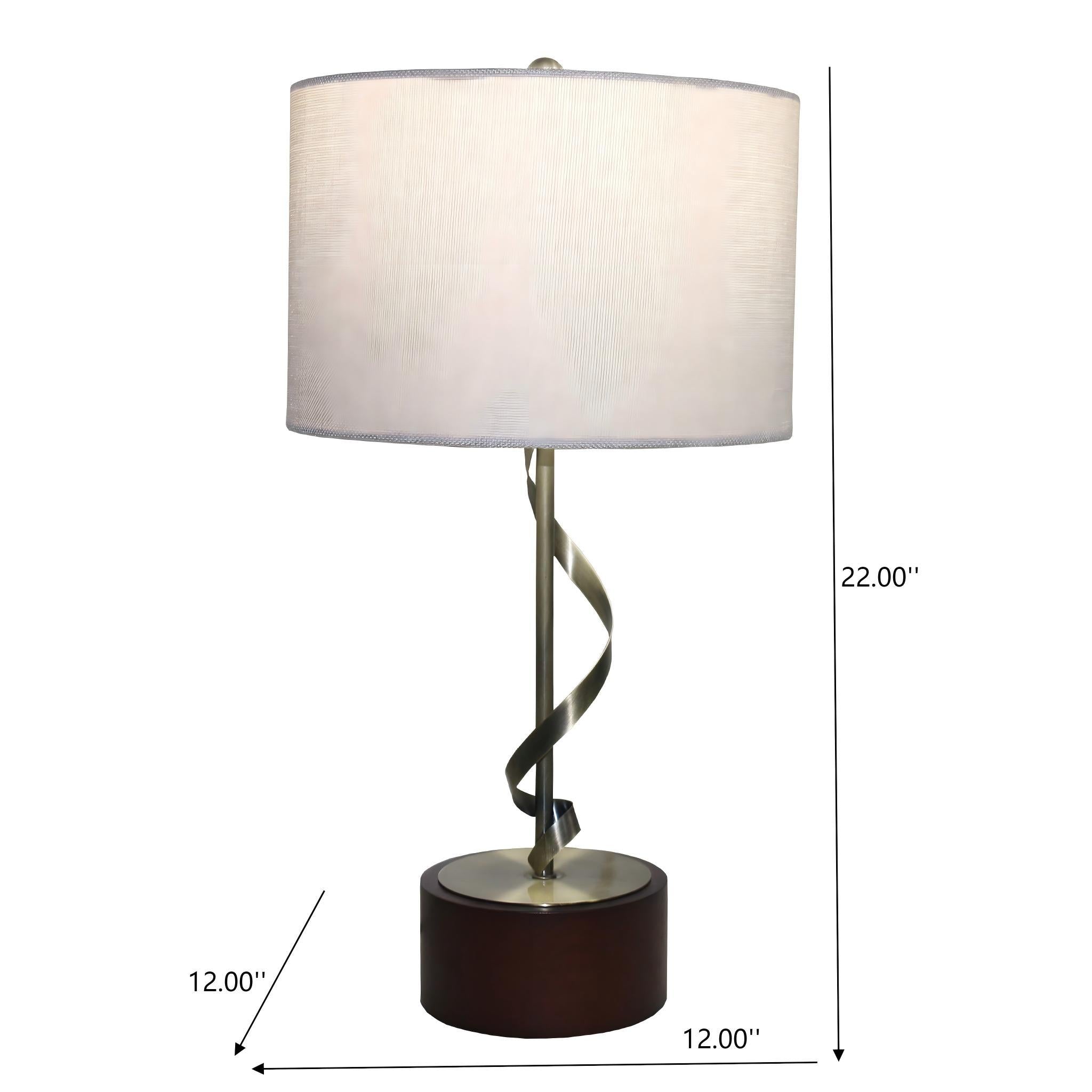 Nightstand Desk Lamp With Twisted Base - White by HouseOfZazla