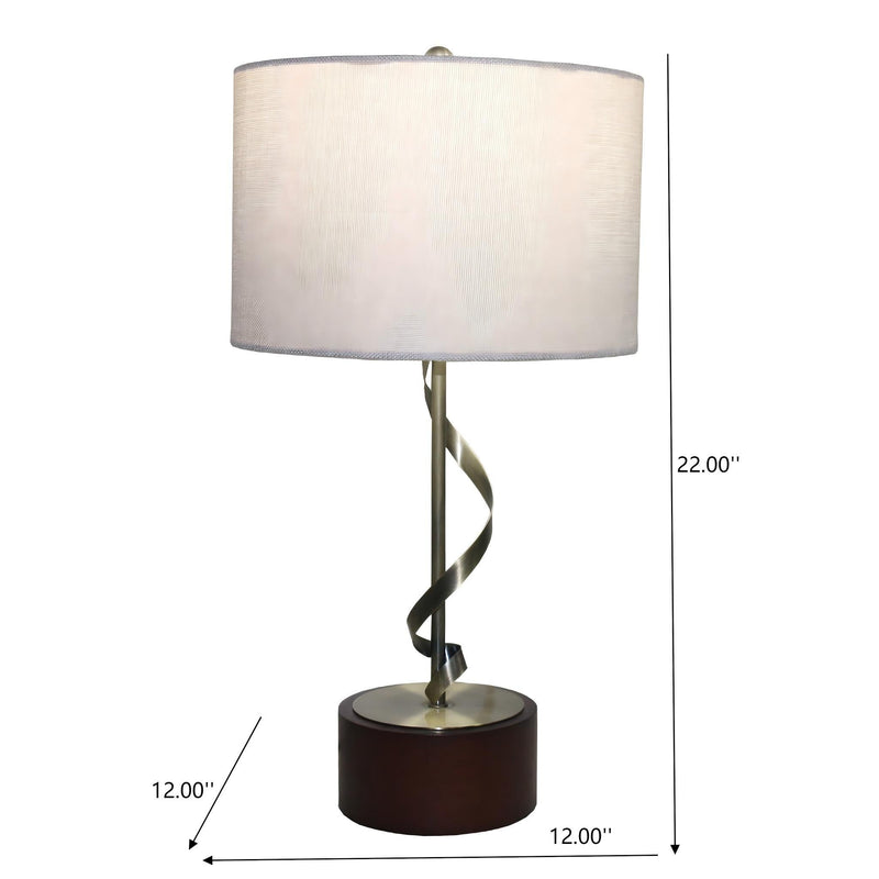 Nightstand Desk Lamp With Twisted Base - White by HouseOfZazla