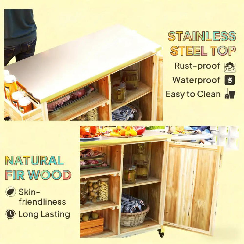 Versatile Storage Cabinets with Stainless Steel Top and Wheels by HouseOfZazla