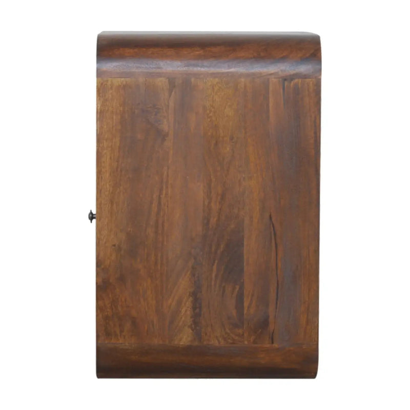Solid Wood Chestnut Curved Edge Nightstand by HouseOfZazla