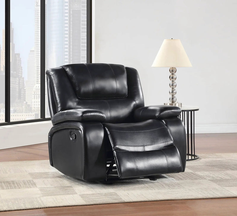 Camila Upholstered Glider Recliner Chair Black by Unique Piece Furniture
