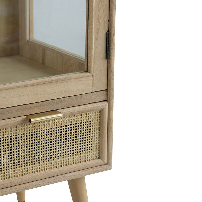 Brown Wood Accent Cabinet with Glass Doors - Natural Finish, photo 9 of 12