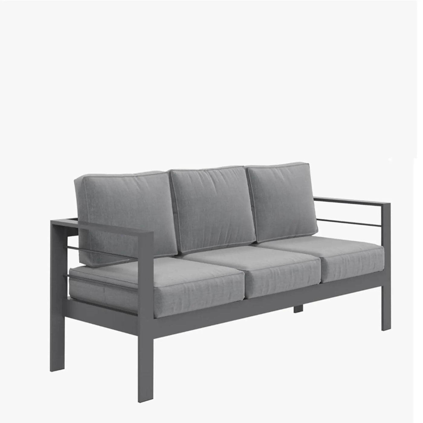All-Weather Patio Sofa With Cushions, 3 Seat Outdoor Couch by HouseOfZazla