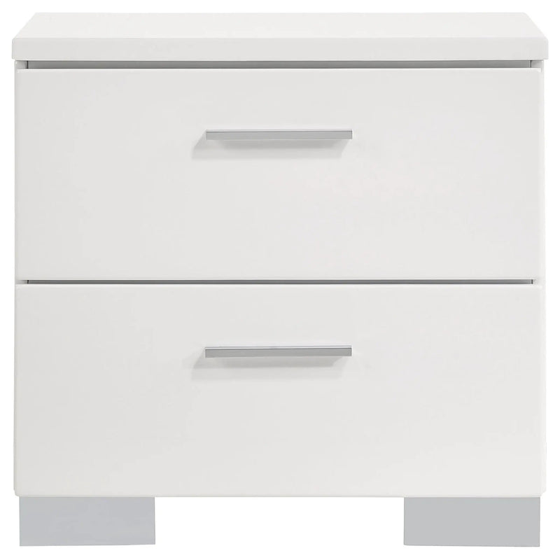 Felicity 4-piece Eastern King Bedroom Set White High Gloss by Unique Piece Furniture