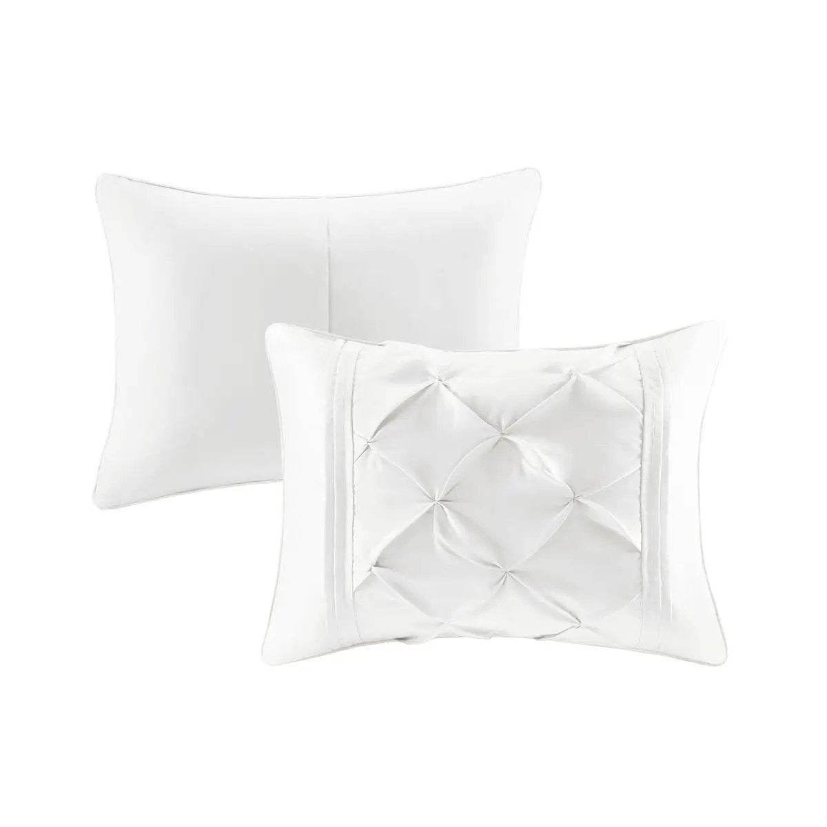 7 Piece Tufted Comforter Set White by HouseOfZazla