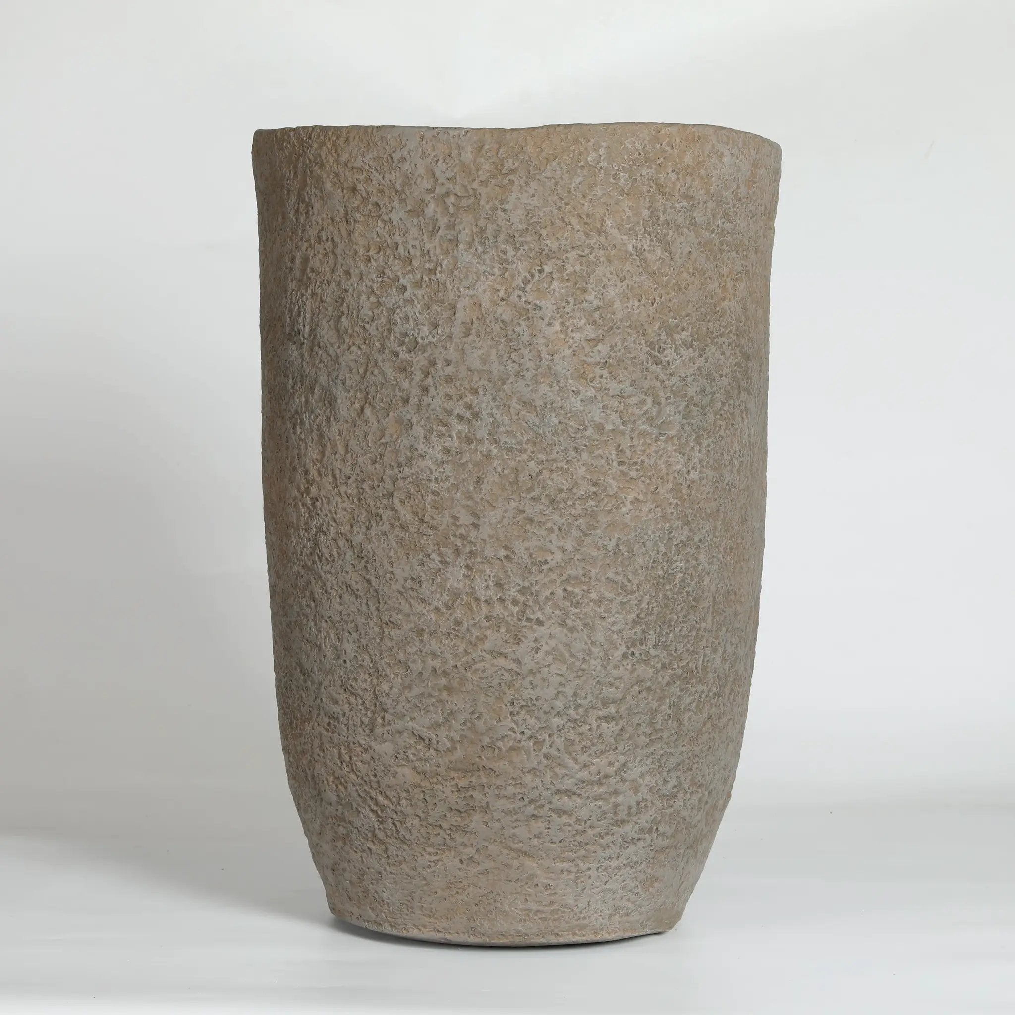 Round Concrete Planter Set of 2, Large Indoor & Outdoor Planter Pots by HouseOfZazla