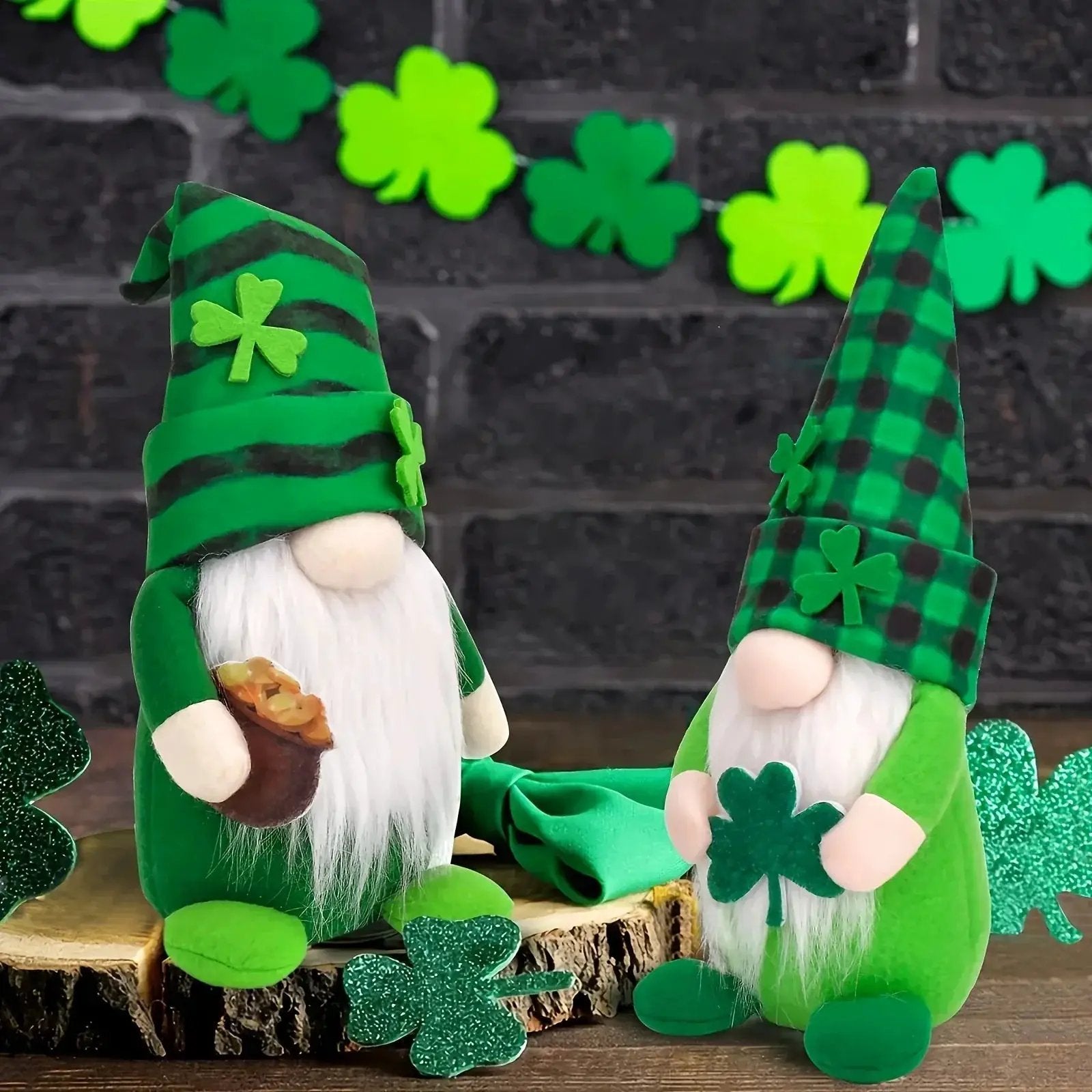 Gnome Decorations - Lucky Green Felt 2pcs by House Of Avana