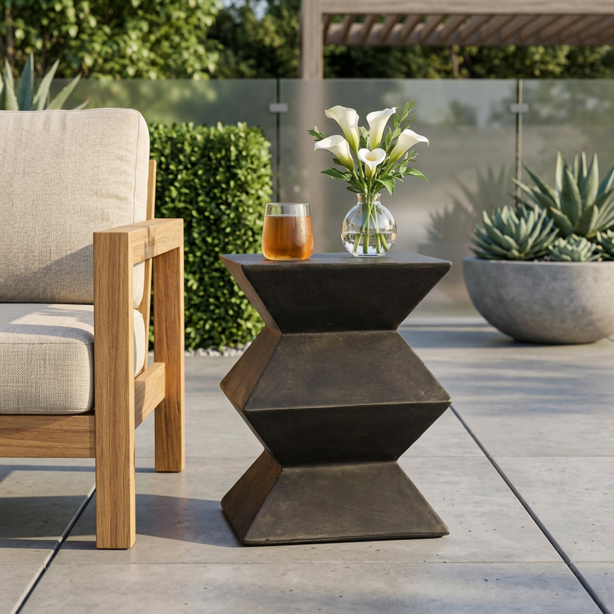 Outdoor Lightweight Concrete Side Table by HouseOfZazla