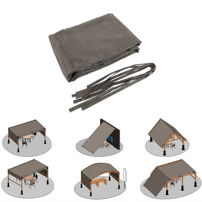 13' X 7.7' Outdoor Pergola Sun Shade Cover Cloth Patio Canopy Hdpe Permeable With Grommets - Brown by HouseOfZazla