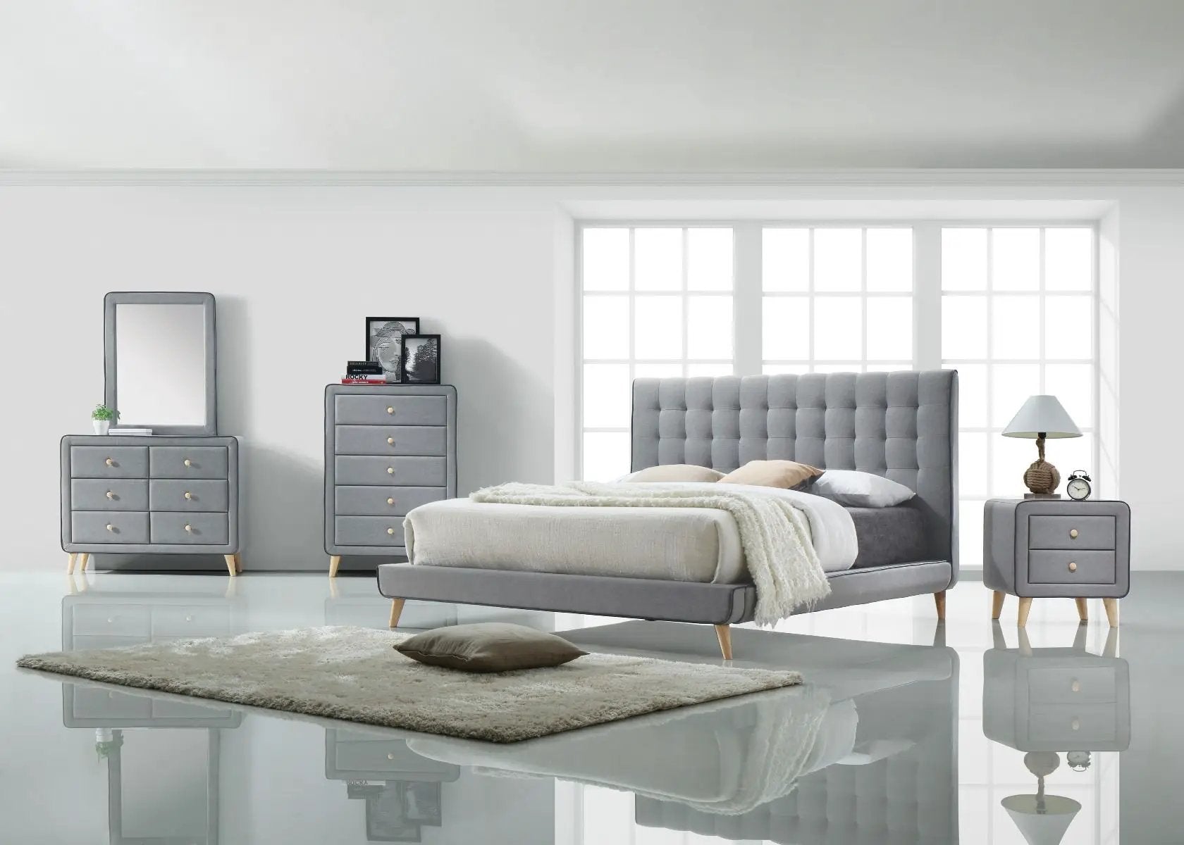 Valda - Chest - Light Gray Fabric by Unique Piece Furniture