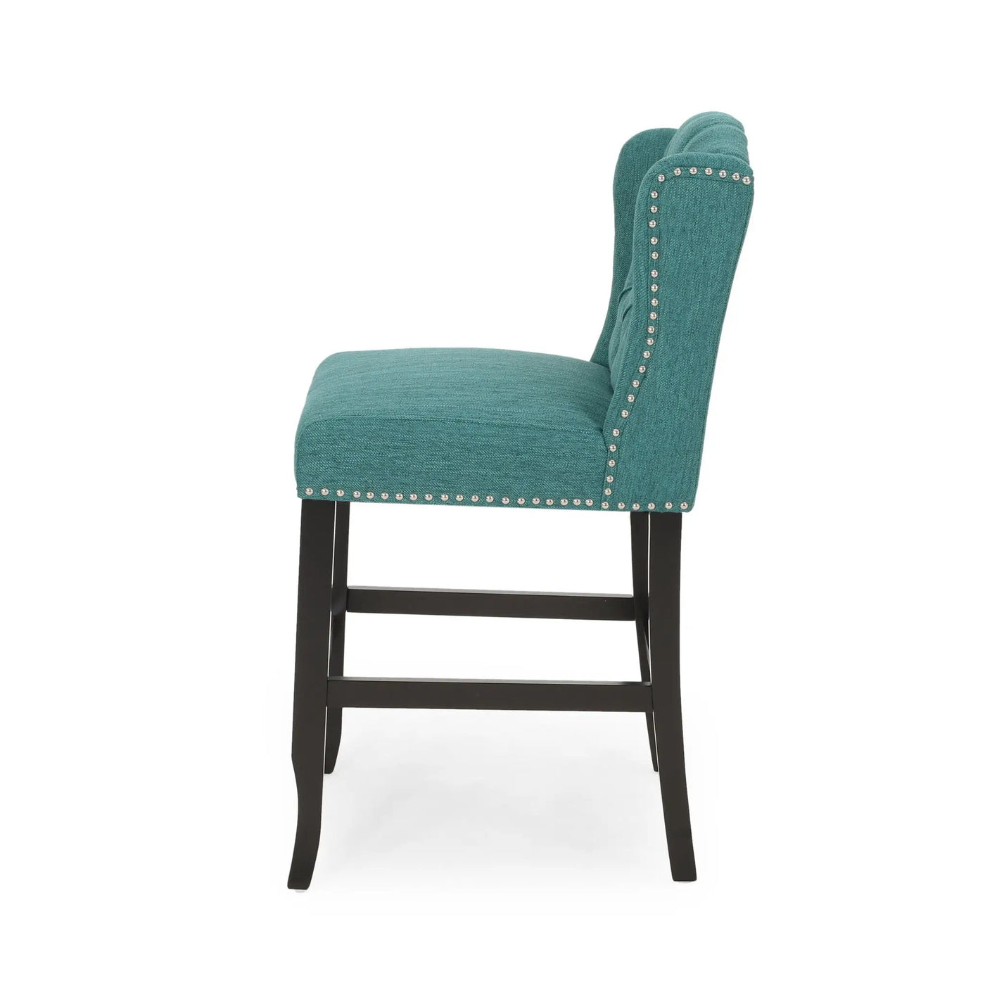 Vienna Fabric Tufted Counter Stool With Nailhead Accents (Set of 2) by HouseOfZazla