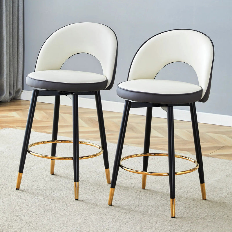 Upholstered Rotatable Bar Chair With Metal Legs For Dining Room by Unique Piece Furniture
